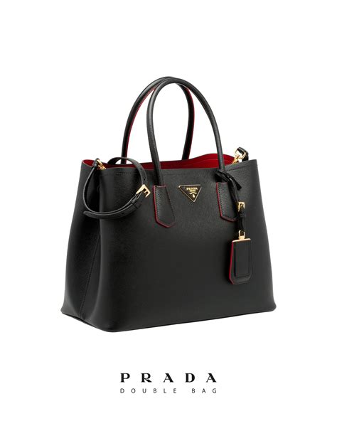 prada double cuir large|Prada leather bag.